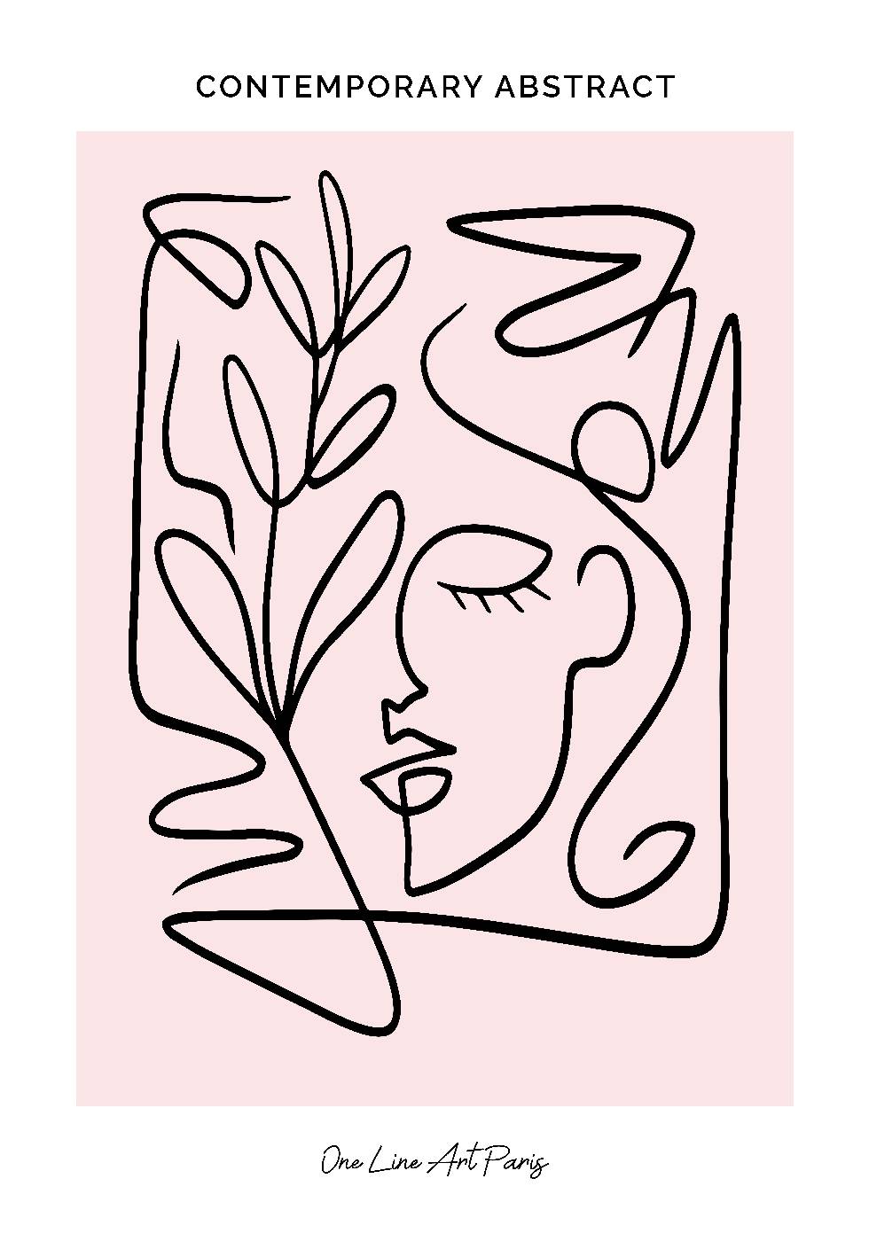 Zeitgenössisches abstraktes Gesicht 661 Poster - Posterbox.no