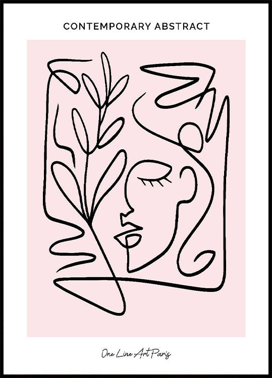 Zeitgenössisches abstraktes Gesicht 661 Poster - Posterbox.no