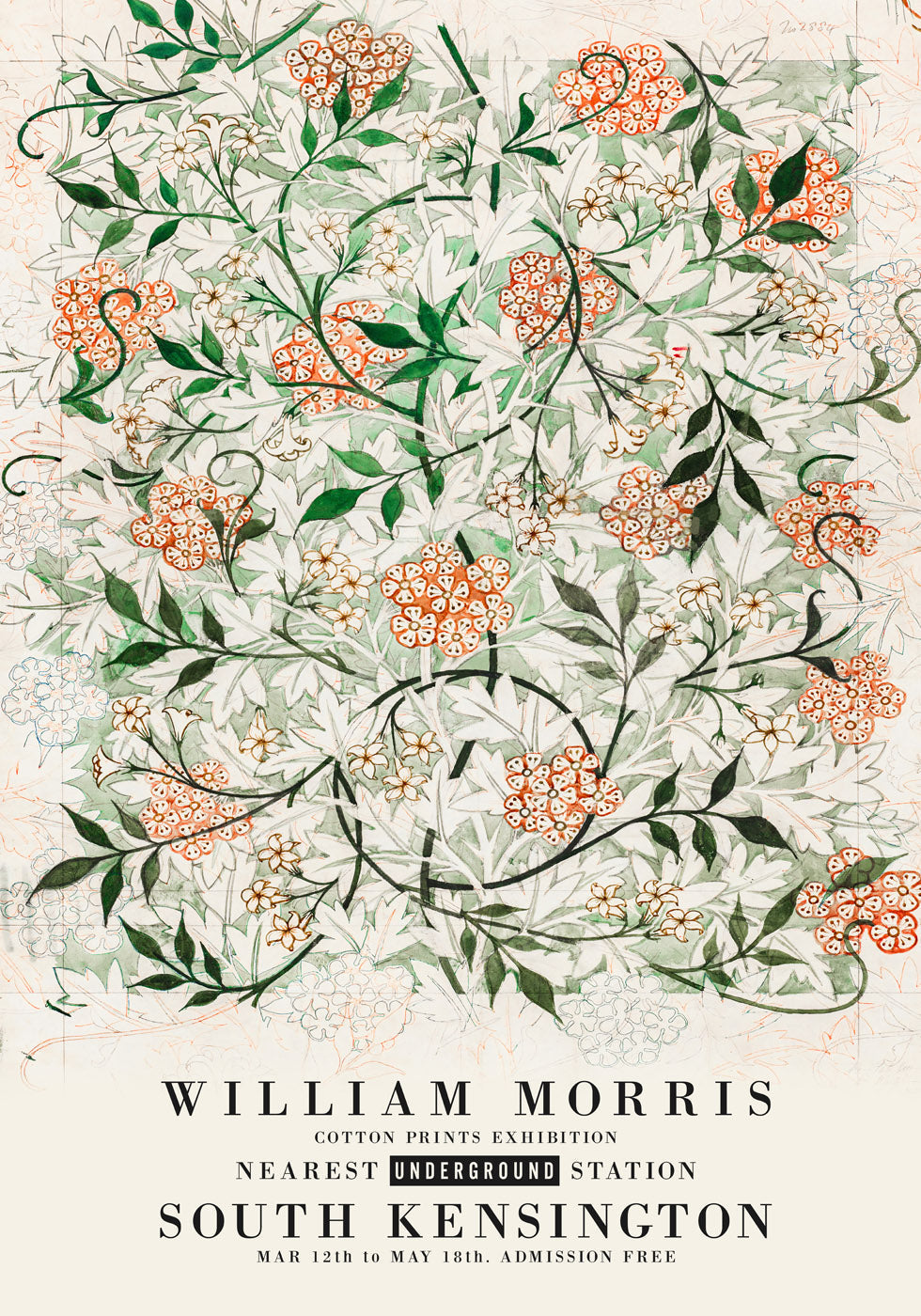 William Morris Jasmine Pattern Poster - Posterbox.no