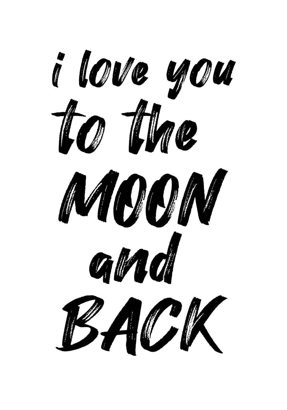 „Love you to the Moon and Back“-Kinderzimmer-Zitat-Poster – Posterbox.no