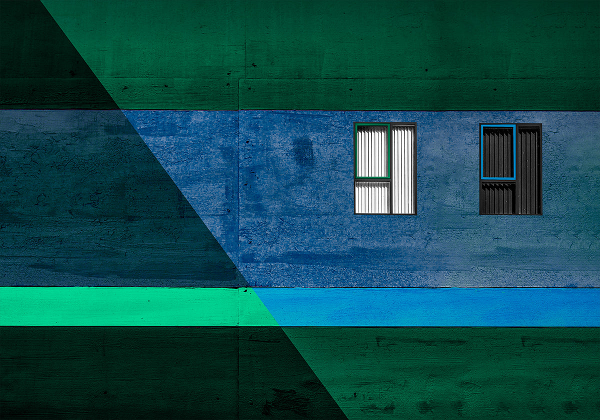 Jalousien in Schwarz-Weiß-Poster