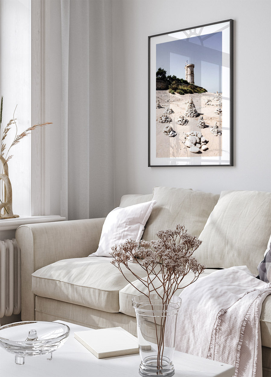 Französisches Strand-Leuchtturm-Poster - Posterbox.no