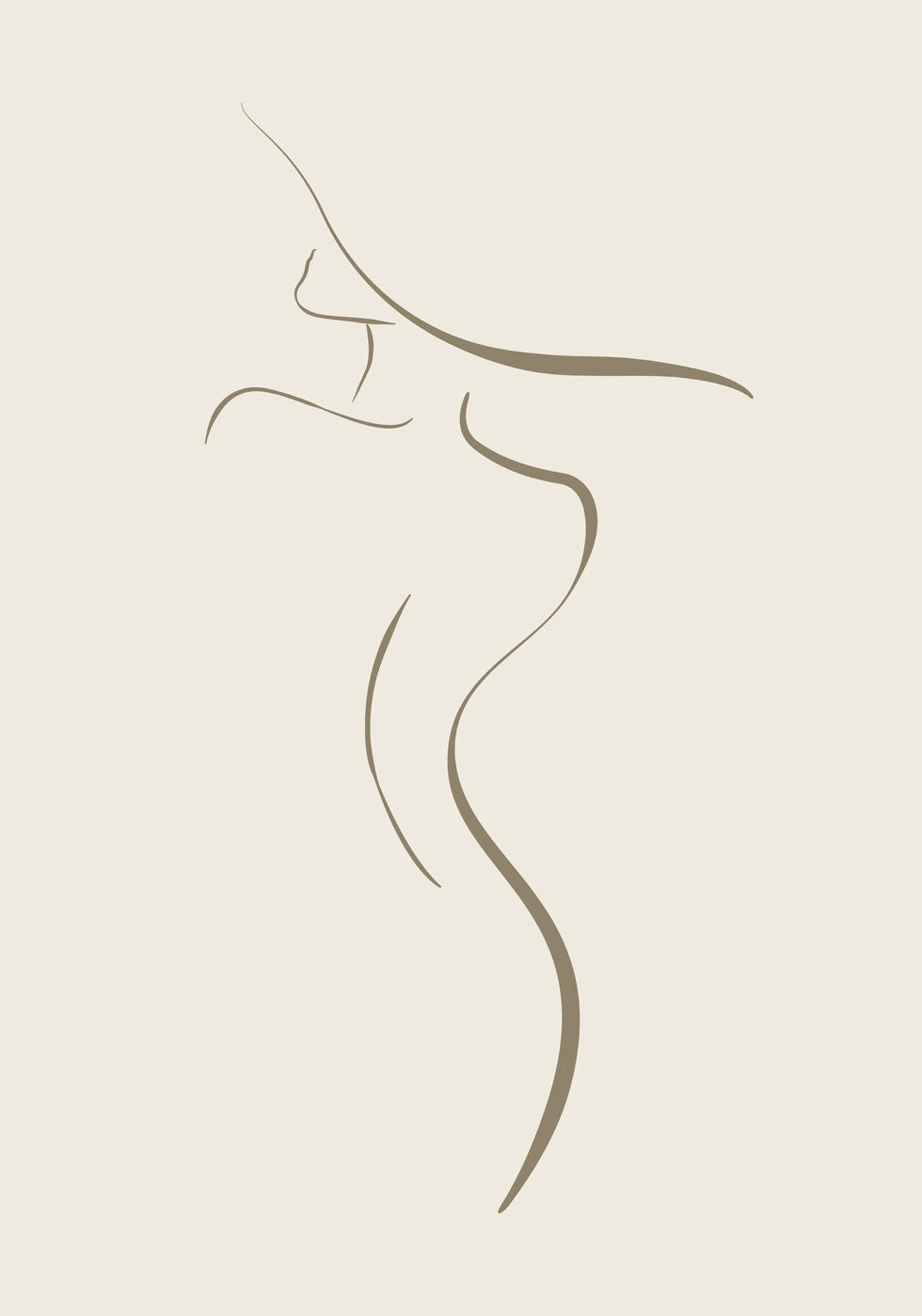 Frau Strichzeichnung Poster - Posterbox.no