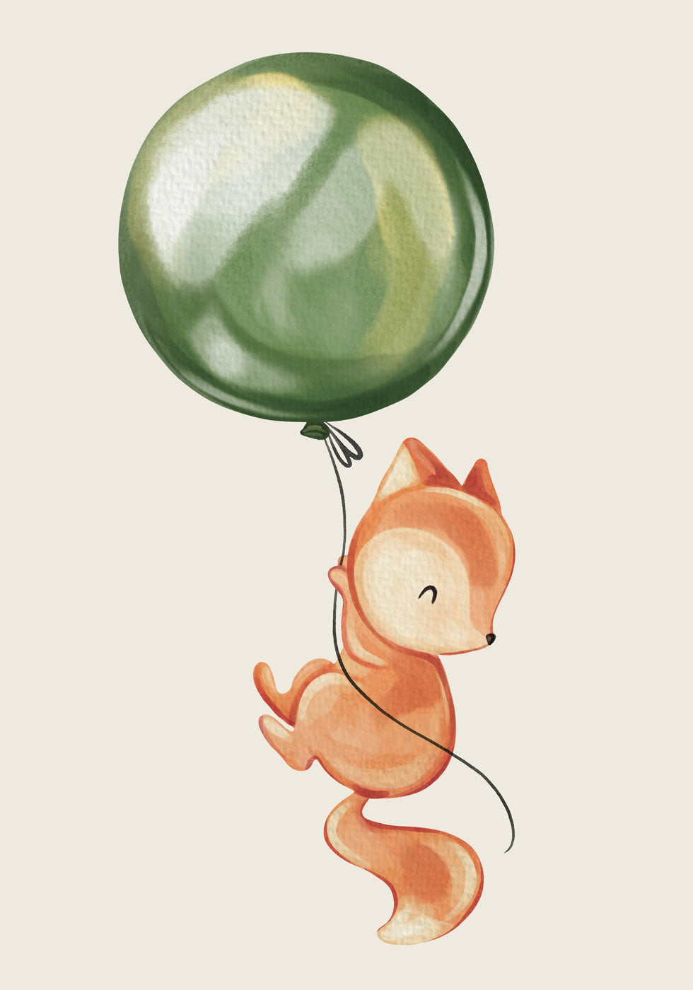 Kinderzimmerposter „Fox Holding Balloon“ - Posterbox.no
