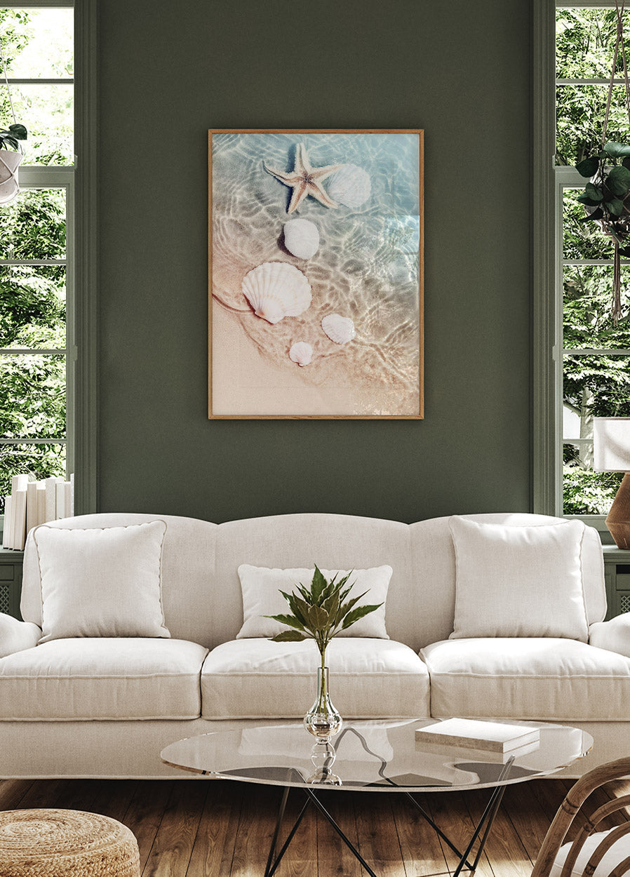 Poster mit Seestern und Muscheln - Posterbox.no