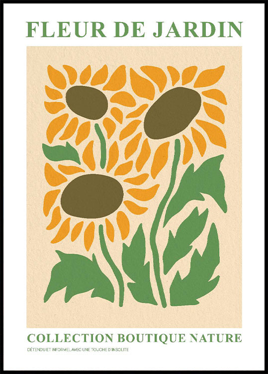 Natürliche Eleganz: Fleur de Jardin Botanique v3 Poster - Posterbox.no