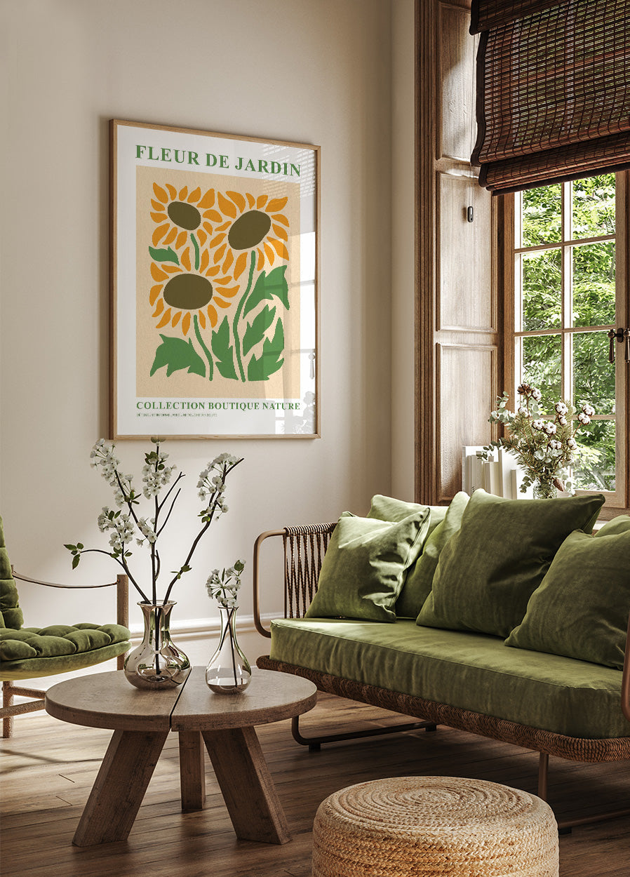 Natürliche Eleganz: Fleur de Jardin Botanique v3 Poster - Posterbox.no