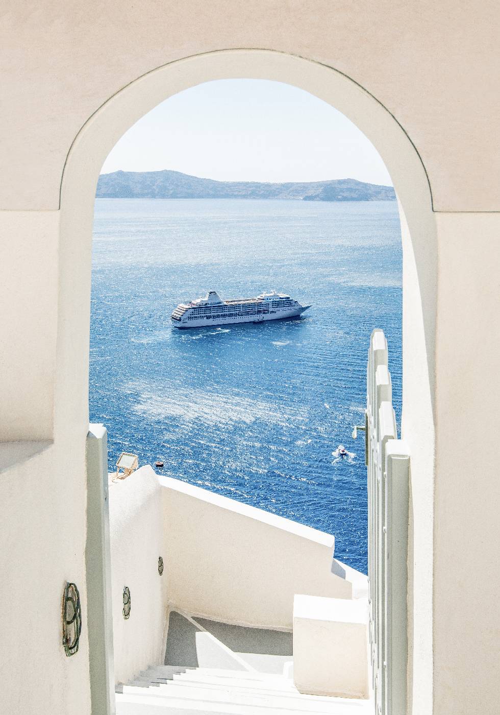 Poster mit Blick auf die griechische Insel im Sommer - Posterbox.no