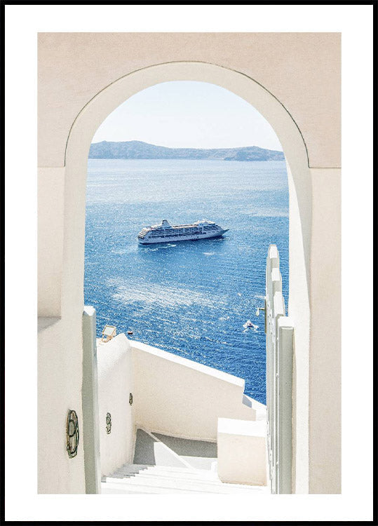 Poster mit Blick auf die griechische Insel im Sommer - Posterbox.no