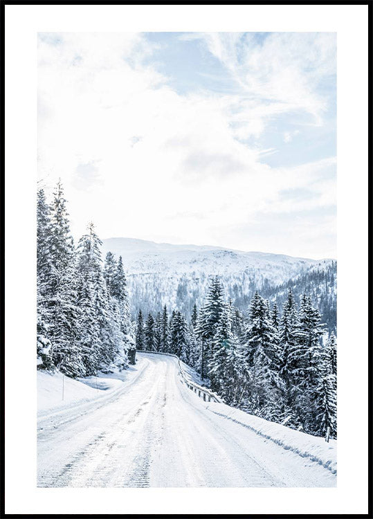 Winter Norwegen Road Poster - Posterbox.no