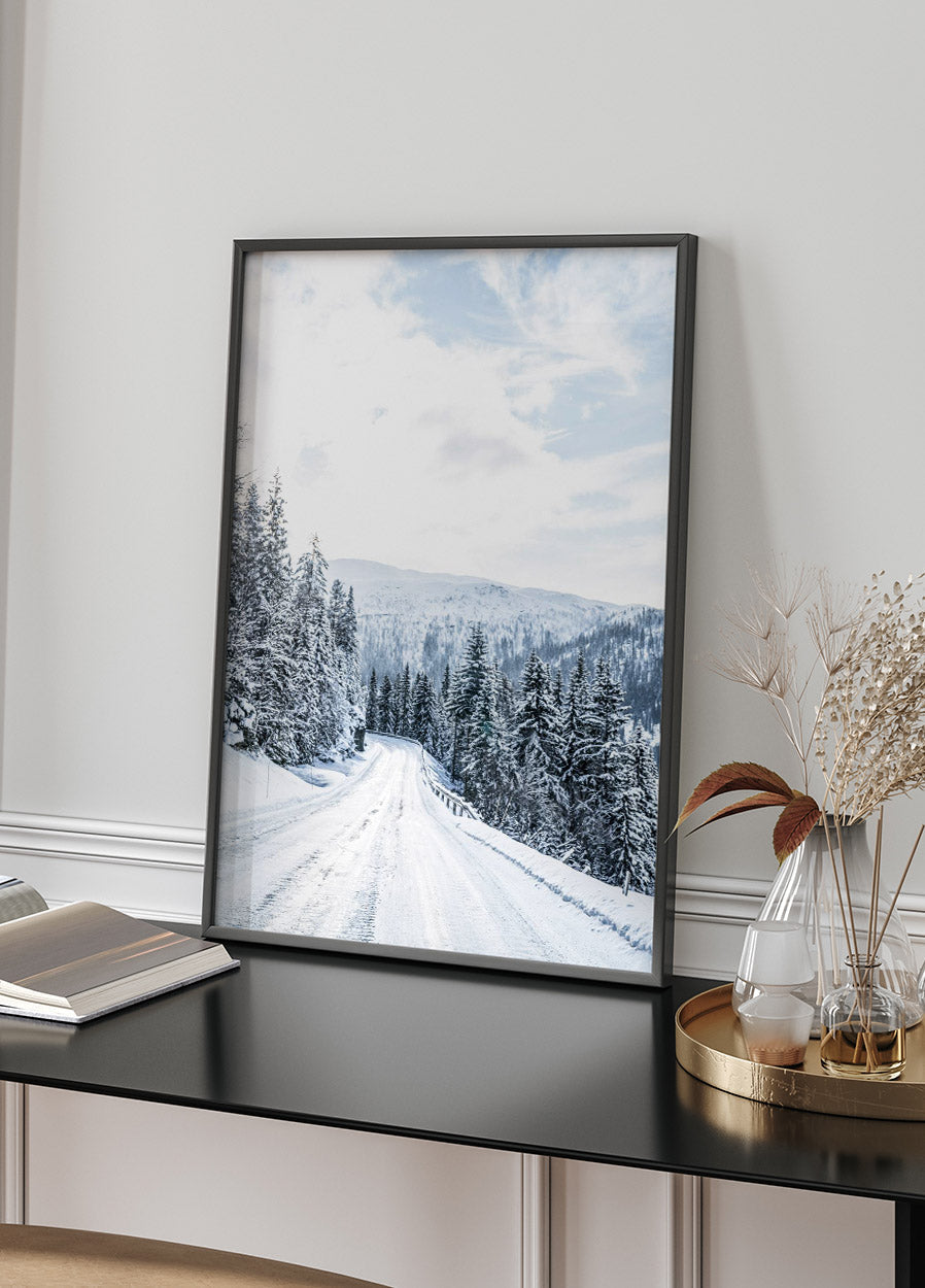 Winter Norwegen Road Poster - Posterbox.no