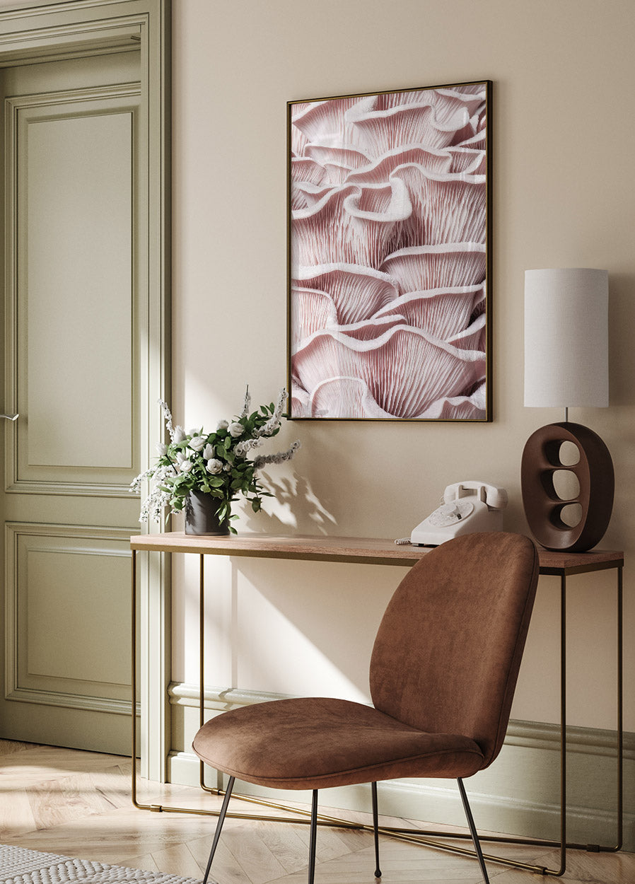 Rosa Austernpilz-Makro-Poster - Posterbox.no