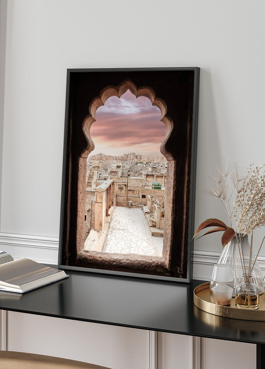 Indien Jaisalmer City & Fort At Sunset Poster - Posterbox.no