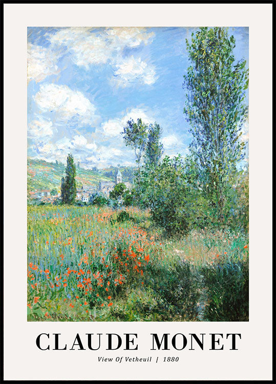Ansicht von Vetheuil 1880 Poster von Claude Monet - Posterbox.no