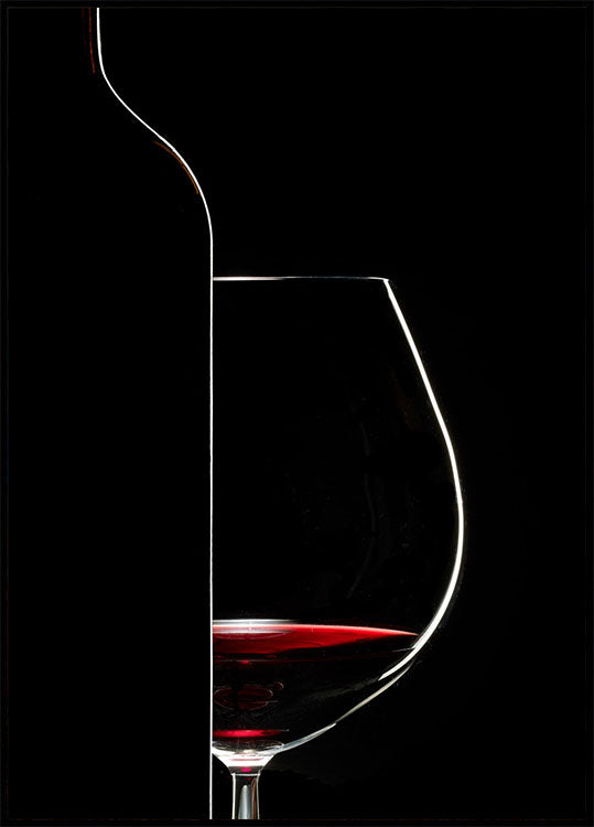 Poster „Rotwein und Flasche“ - Posterbox.no
