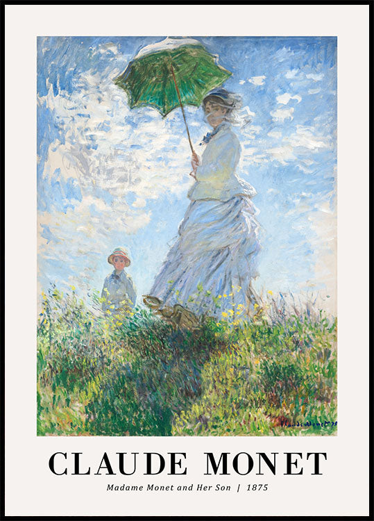Madame Monet und ihr Sohn 1875 Poster von Claude Monet - Posterbox.no