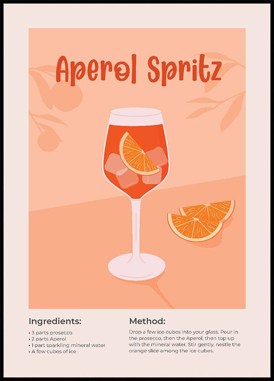 Aperol Spritz Cocktail Poster - Posterbox.no