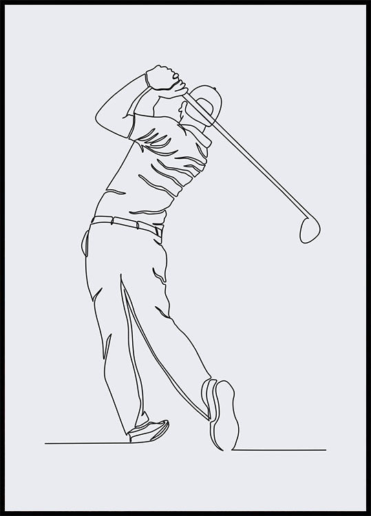 Golf Line Art Poster - Posterbox.no