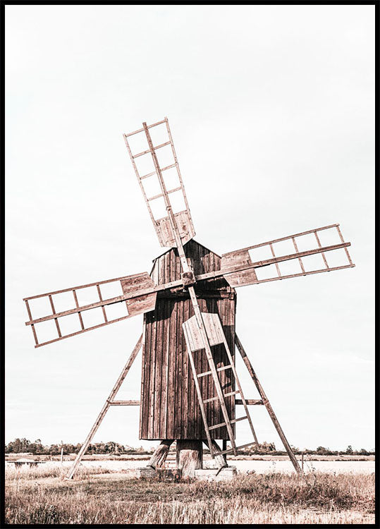 Alte hölzerne Windmühle Poster - Posterbox.no