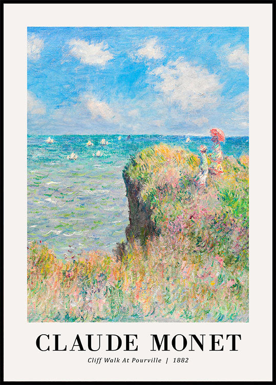Cliff Walk bei Pourville 1882 Poster von Claude Monet - Posterbox.no