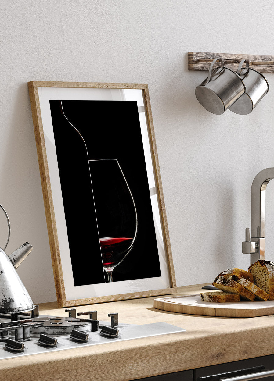 Poster „Rotwein und Flasche“ - Posterbox.no