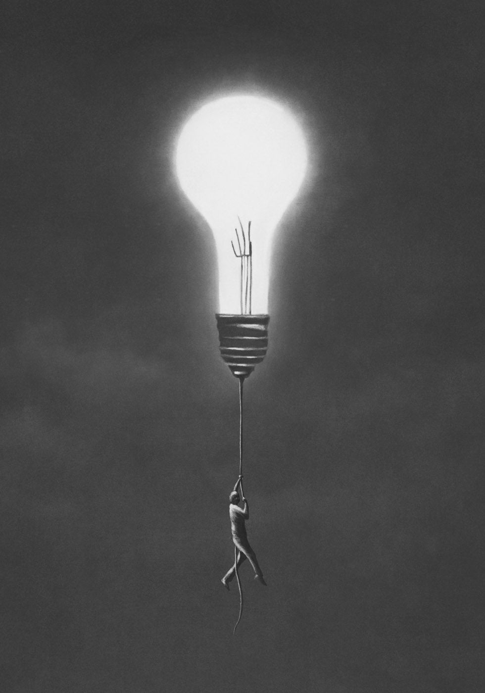 Flying With Light Bulb Poster - Posterbox.no