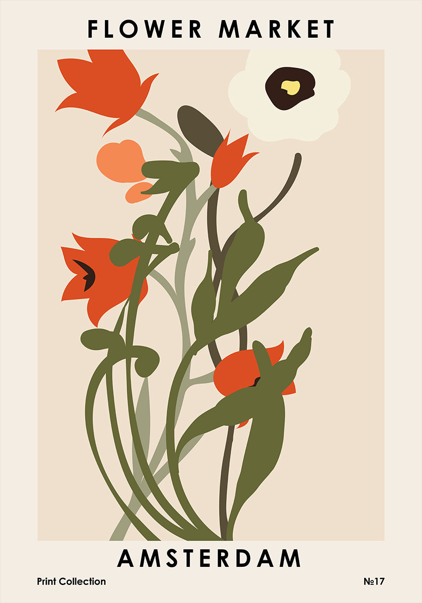 Blumenmarkt Amsterdam Poster
