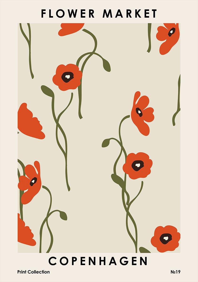 Blumenmarkt Kopenhagen Poster