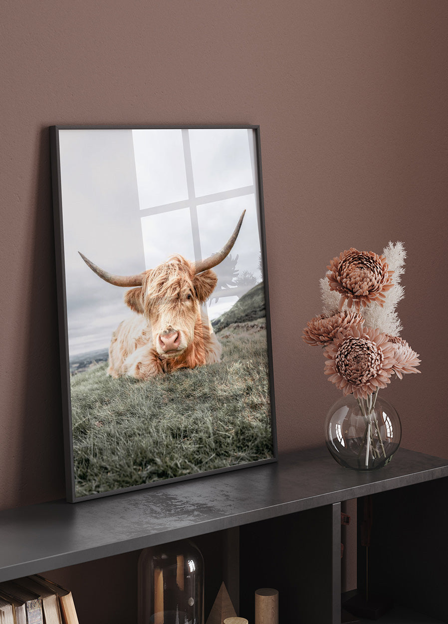 Highland Cow Chilling Poster - Posterbox.dk