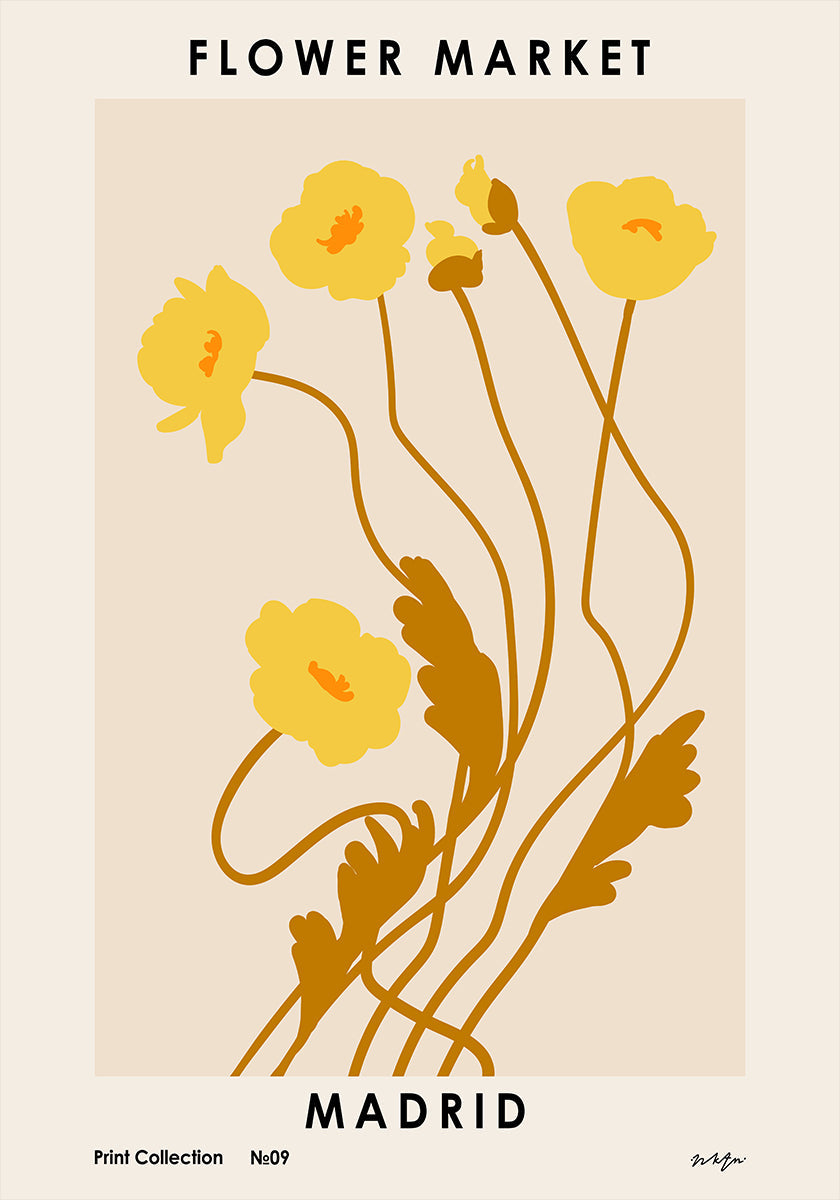 Blumenmarkt. Madrid-Plakat