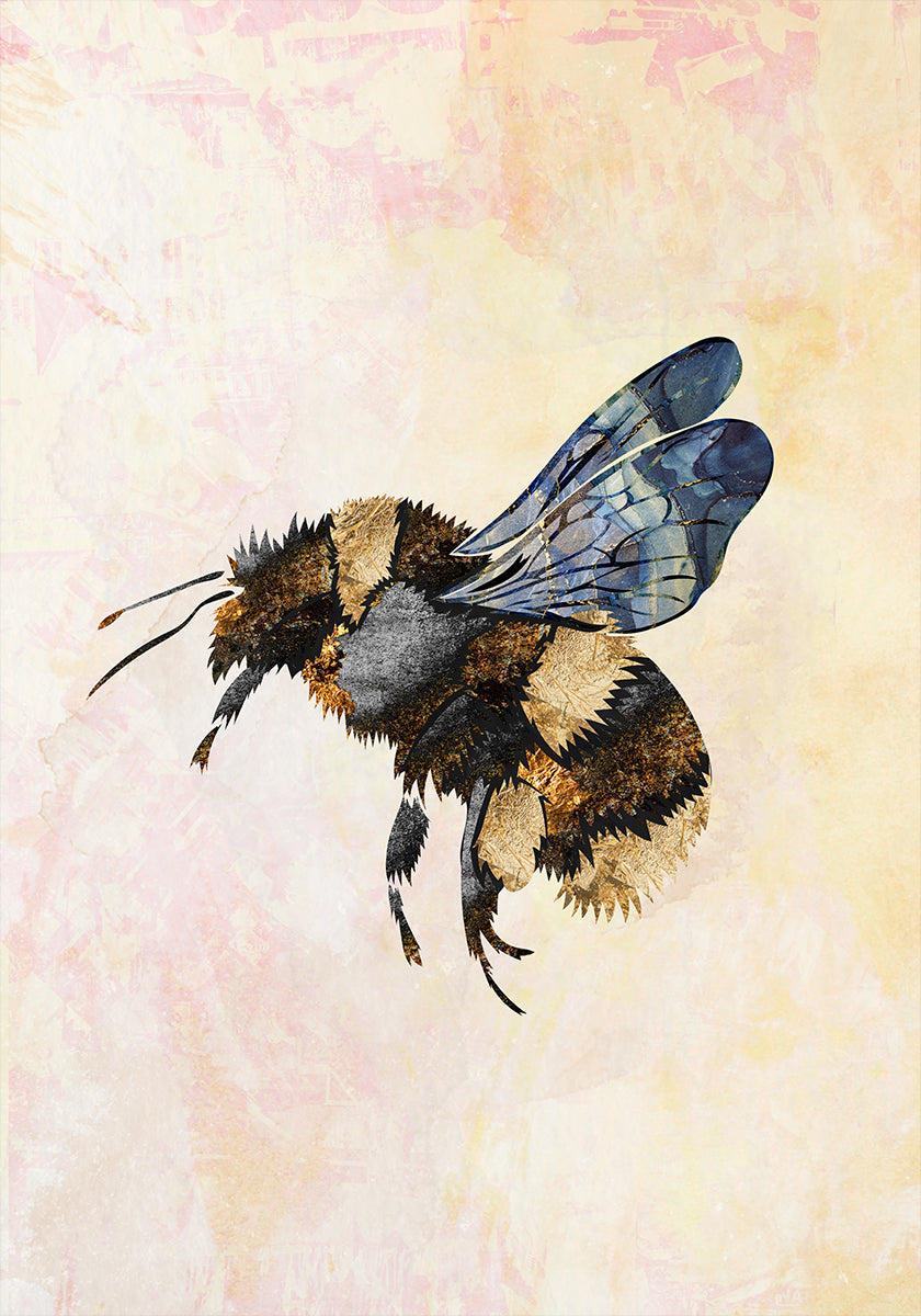 Grunge-Aquarell-Bienenplakat