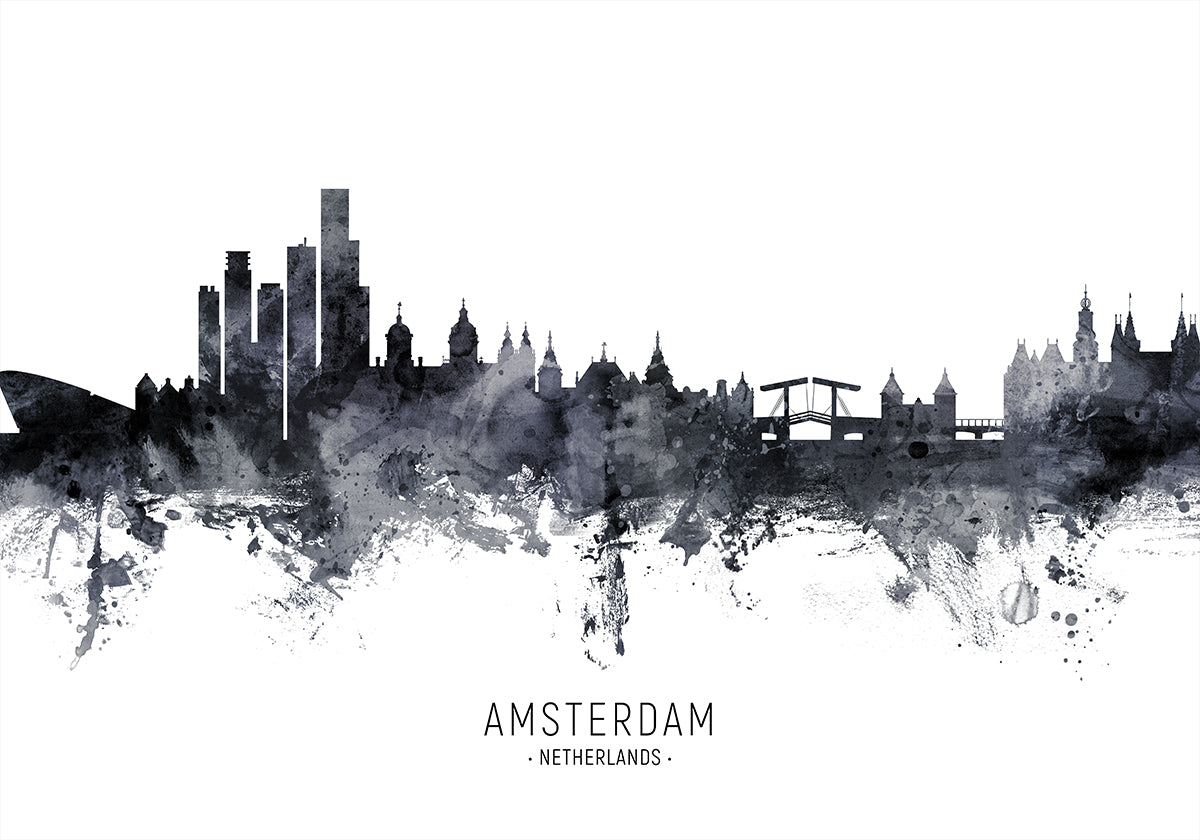Amsterdam-Niederlande-Skyline-Poster