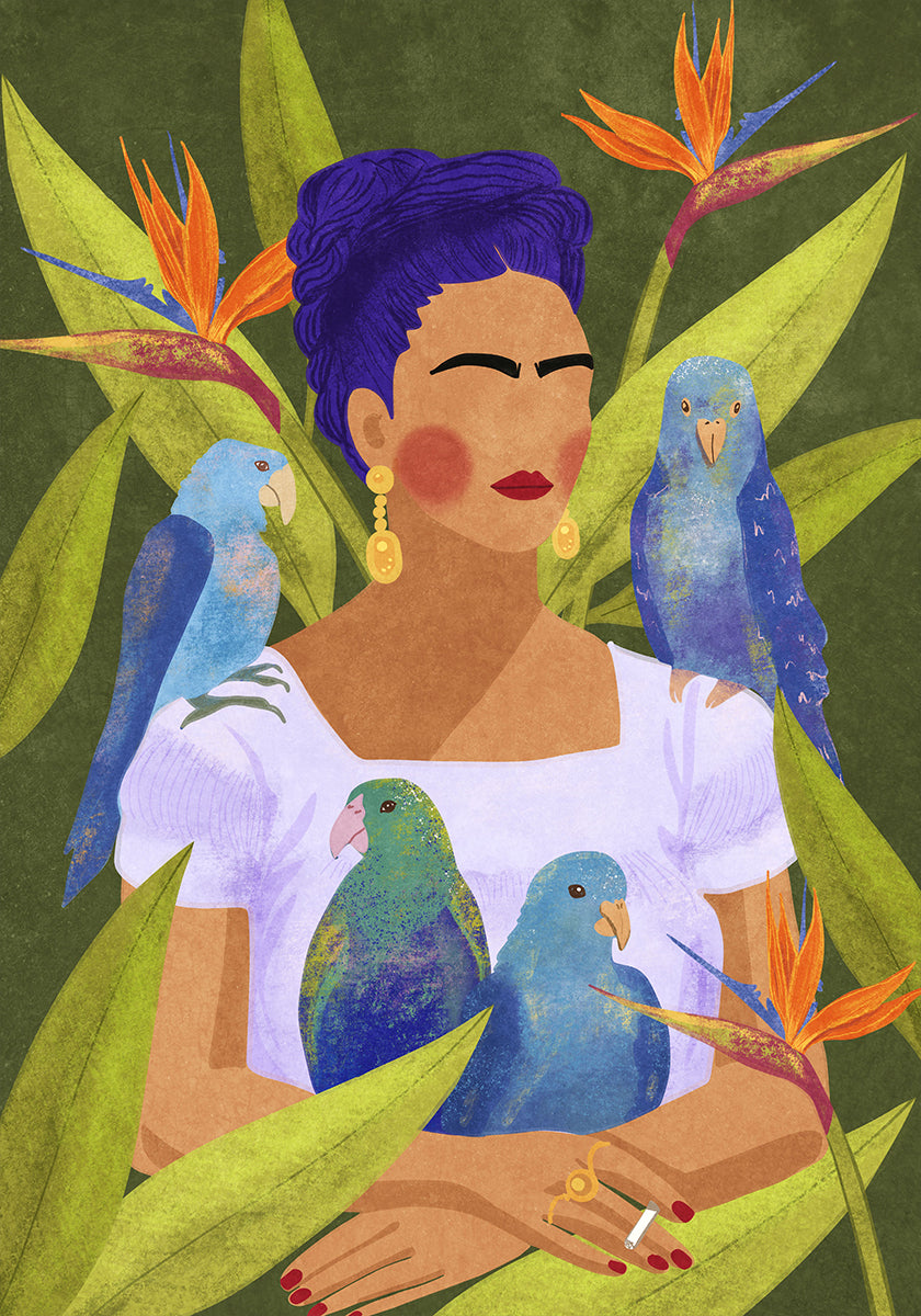 Frida und Vögel Poster