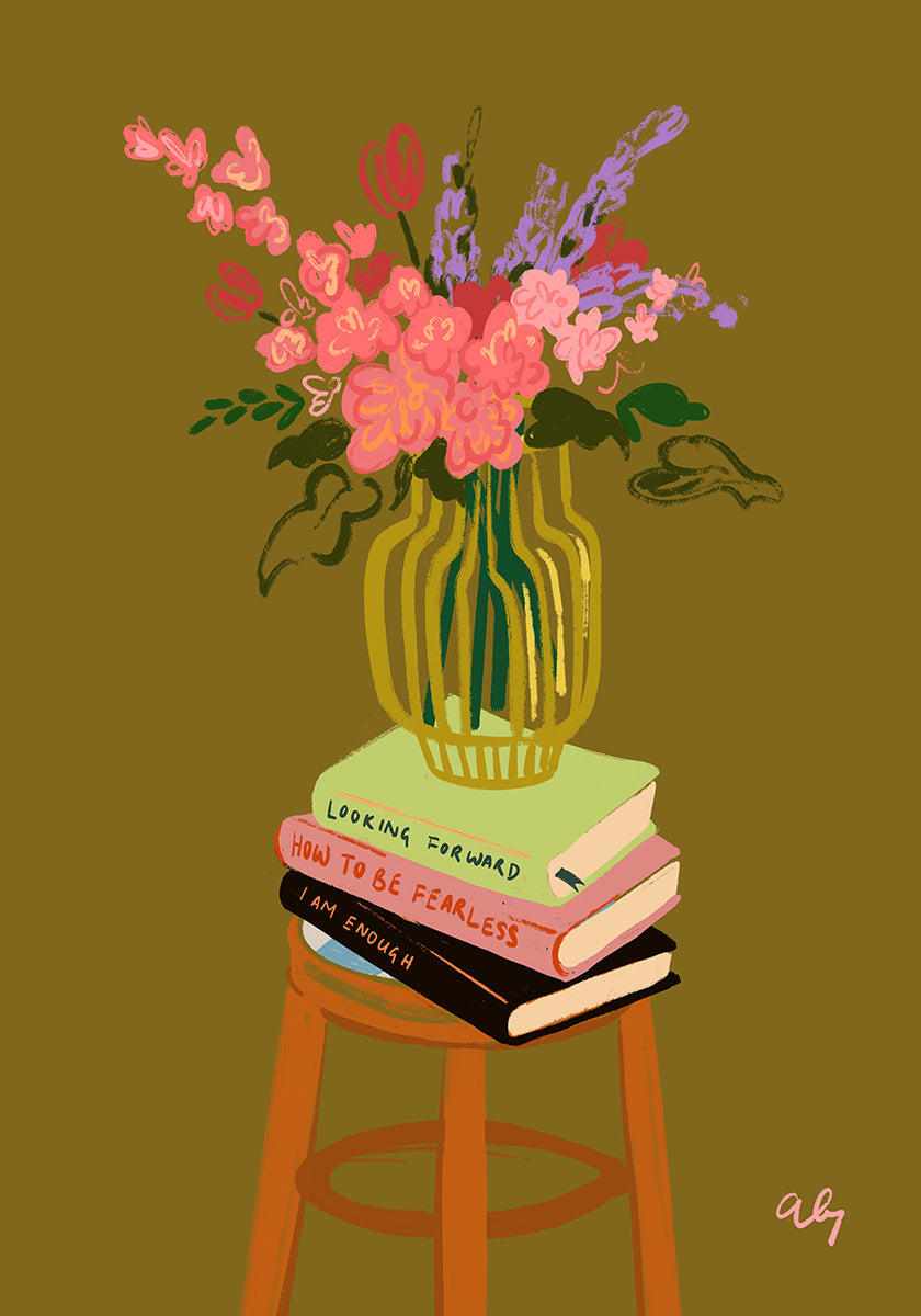 Poster mit Blumenvase