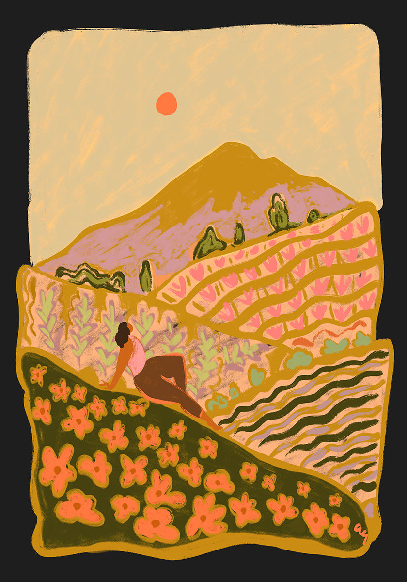 Feld, Von, Blumen, Poster