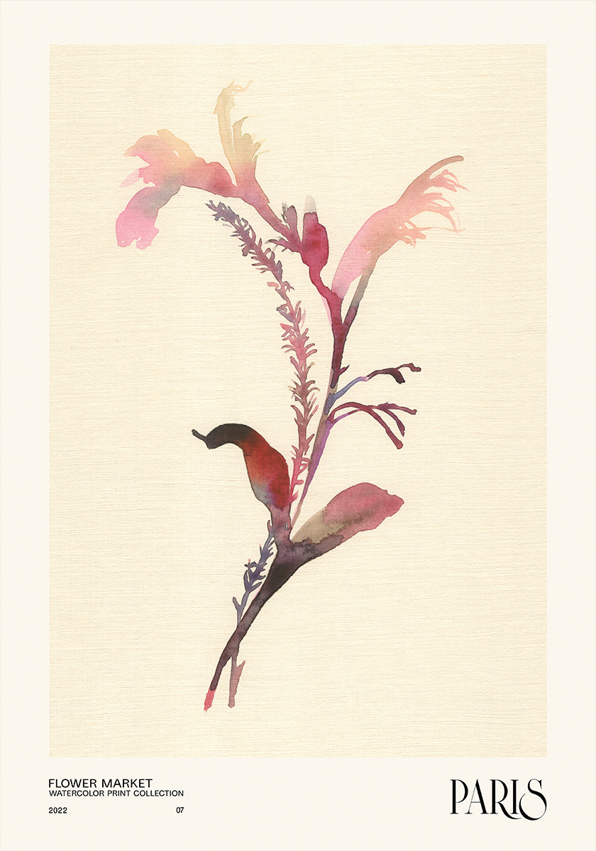 Sammlung von Aquarelldrucken. Blumenmarkt - Paris