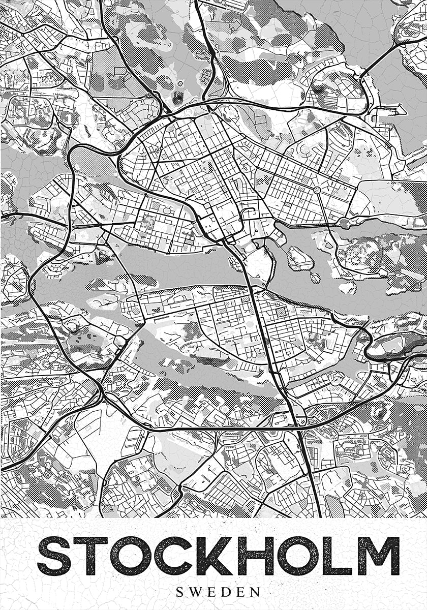 Stockholmer weißes Poster