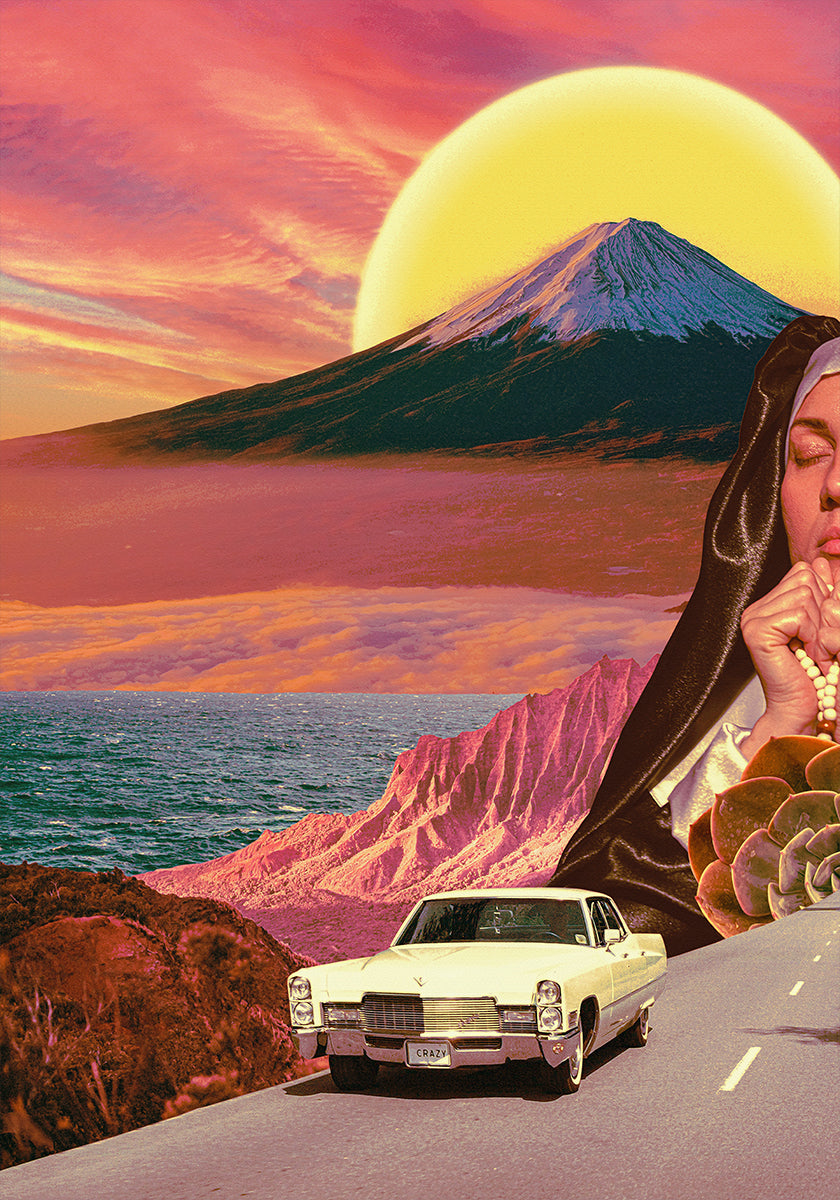 Retro-Landschaftscollage