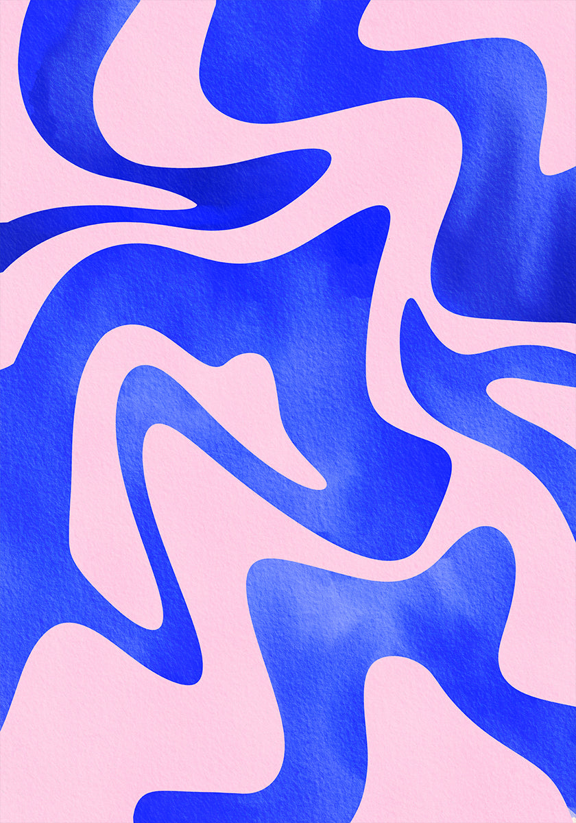 Abstraktes blaues Wellenplakat