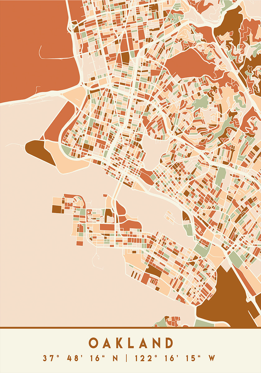 Black Maps Erdtöne 62 Poster