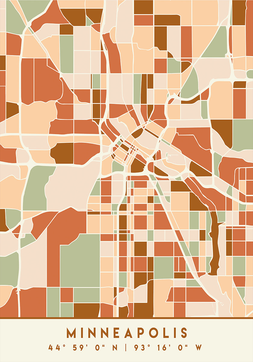 Black Maps Erdtöne 55 Poster