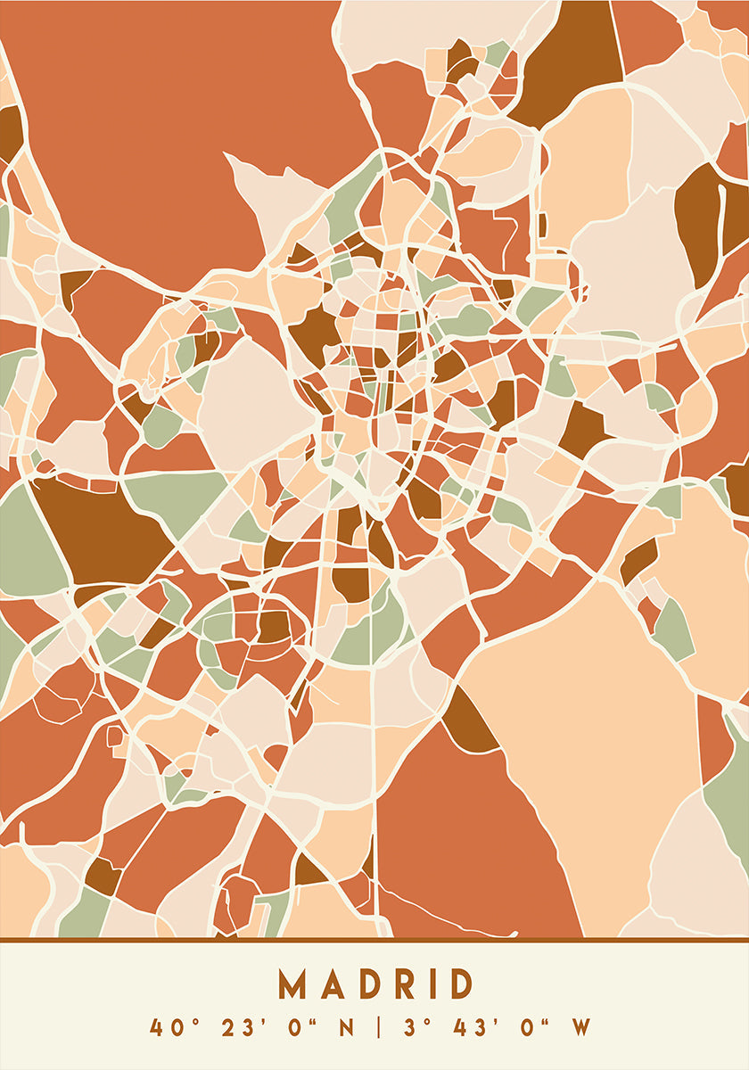 Black Maps Erdtöne 44 Poster