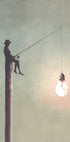 Poster „Man Fishing After Ideas“ - Posterbox.no