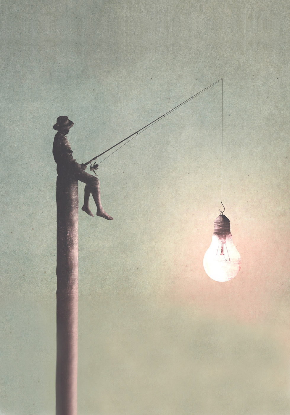 Poster „Man Fishing After Ideas“ - Posterbox.no