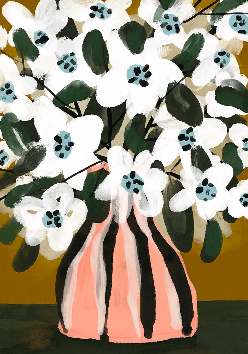 Poster mit blühenden Streifen