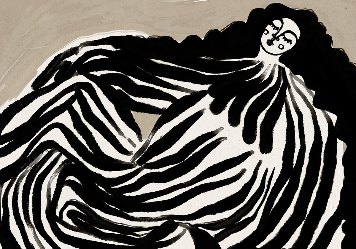 Poster mit monochromen Wellen