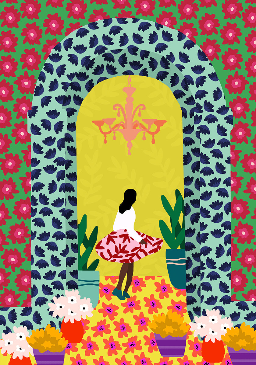 Blumenportalmädchen