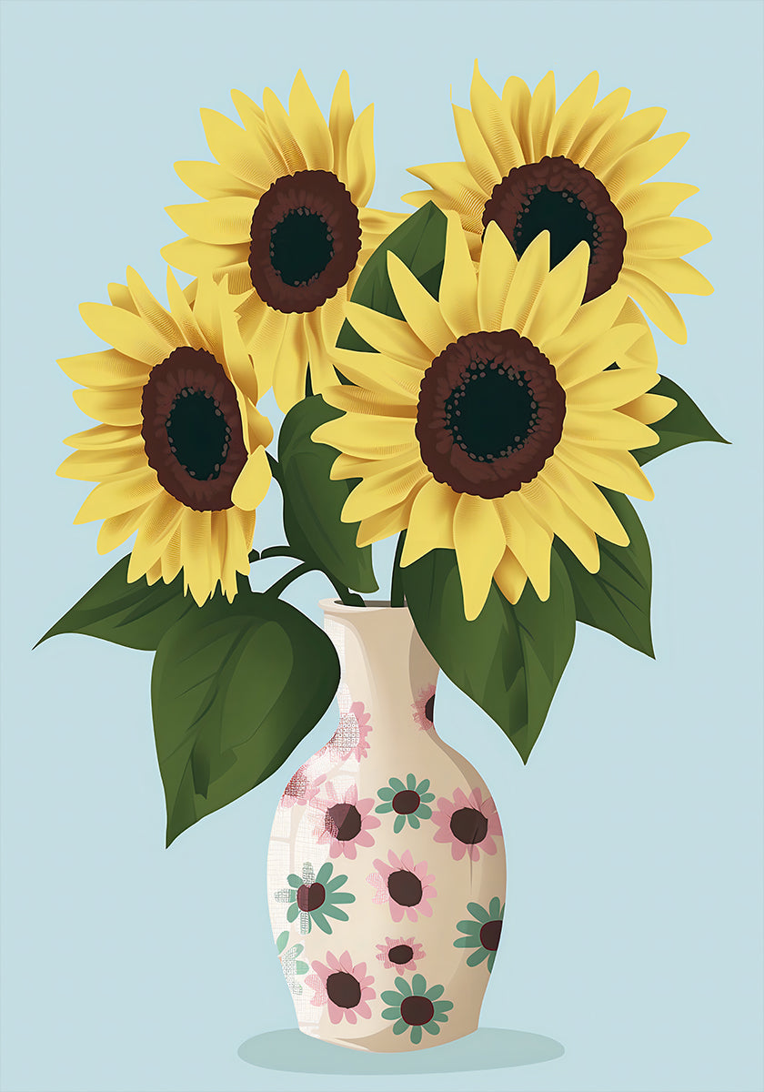 Vase mit Sonnenblumen Poster