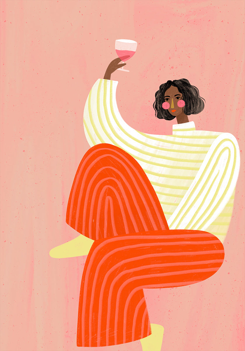 Die Frau mit dem Glas Wein