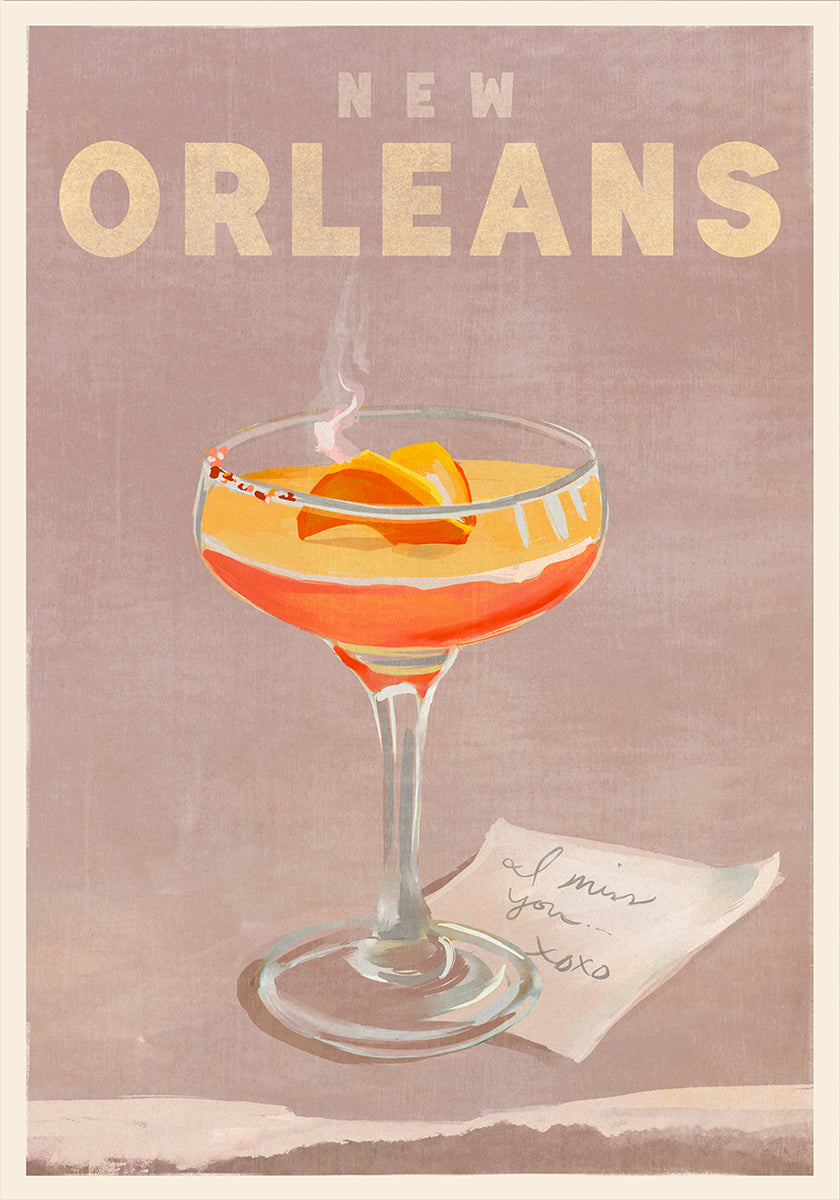 New Orleans Cocktail-Reiseplakat